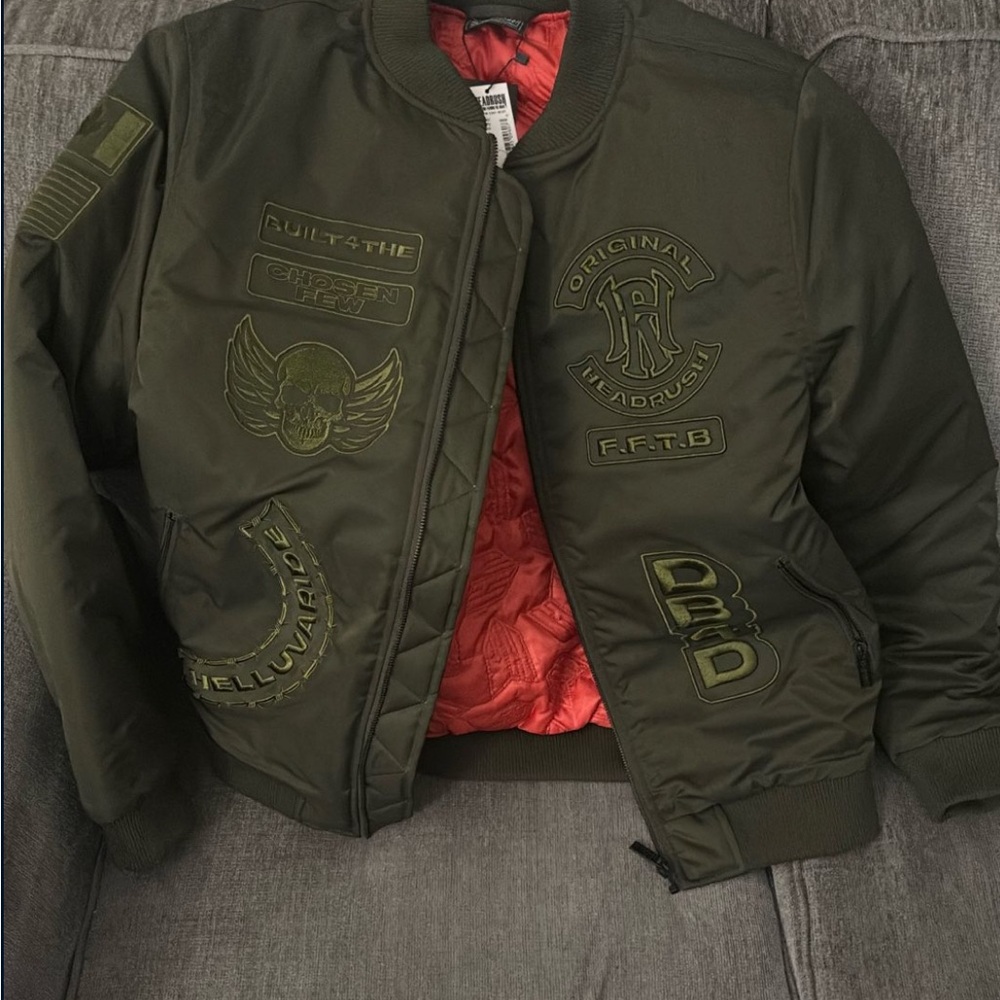 Army Green HEADRUSH Bomber Jacket